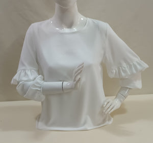 BLUSA SIONI BLANCA SEDA C/ VUELO MANGA